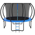 10FT Trampoline 330lbs Enclosure Net Ladder Curved Pole