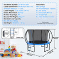 10FT Trampoline 330lbs Enclosure Net Ladder Curved Pole