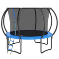 10FT Trampoline 330lbs Enclosure Net Ladder Curved Pole