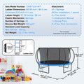 14ft Trampoline 450kg Enclosure Net Ladder Spring Cover Outdoor
