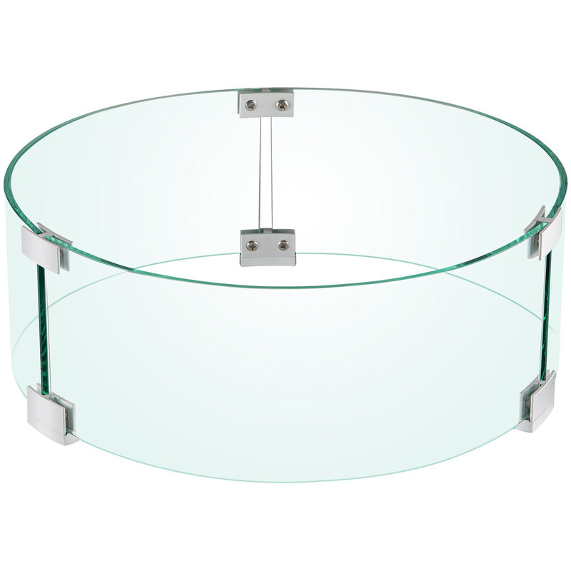 Fire Pit Wind Guard Tempered Glass 17x17x6 1/4in Thick