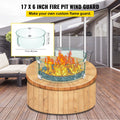 Fire Pit Wind Guard Tempered Glass 17x17x6 1/4in Thick