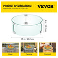 Fire Pit Wind Guard Tempered Glass 17x17x6 1/4in Thick