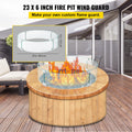 Fire Pit Wind Guard 23x23x6 Tempered Glass Flame Shield Propane