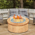 Fire Pit Wind Guard 23x23x6 Tempered Glass Flame Shield Propane