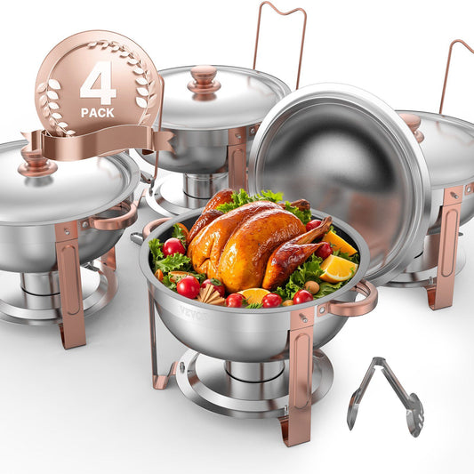 Chafing Dish 5Qt 4 Pack Stainless Steel Catering Warmer Server