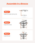 VEVOR Chafing Dish 5Qt 4 Pack Stainless Steel Catering Warmer Server