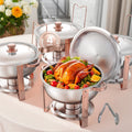 VEVOR Chafing Dish 5Qt 4 Pack Stainless Steel Catering Warmer Server