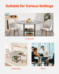 Round Dining Table 47in Wood Grey 4-6 Seat Metal Legs Storage Shelf
