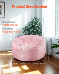 Round Bean Bag Chair 91cm Pink Velvet Removable Cover