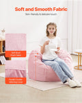 Round Bean Bag Chair 91cm Pink Velvet Removable Cover
