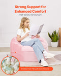 Round Bean Bag Chair 91cm Pink Velvet Removable Cover