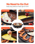 Hot Pot Grill 1800W 2-in-1 Electric Smokeless Non-Stick Cooker