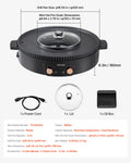 Hot Pot Grill 1800W 2-in-1 Electric Smokeless Non-Stick Cooker