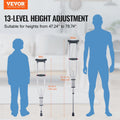 Underarm Crutches Aluminum Adjustable 1 Pair 300LBS Adult Height
