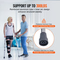 Underarm Crutches Aluminum Adjustable 1 Pair 300LBS Adult Height