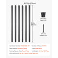 Staircase Balusters 101 Pack, 660 mm Aluminum Stair Balusters, 19 mm Water-Proof Round Metal Spindle Railing, Hollow Deck Railing with Rail Caps & Screws for Stairs, Porch, Patio, Matte Black