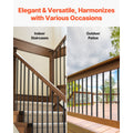 Staircase Balusters 51 Pack, 660 mm Aluminum Stair Balusters, 19 mm Water-Proof Round Metal Spindle Railing, Hollow Deck Railing with Rail Caps & Screws for Stairs, Porch, Patio, Fence, Black