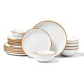18 PCS Dinnerware Set Ceramic Plates and Bowls Sets Service for 6 White