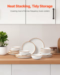 Ceramic Dinnerware Set 18 Piece White Service for 6 Plates Bowls