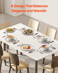 Ceramic Dinnerware Set 18 Piece White Service for 6 Plates Bowls