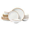 Ceramic Dinnerware Set 18 Piece White Service for 6 Plates Bowls