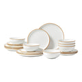 Ceramic Dinnerware Set 18 Piece White Service for 6 Plates Bowls