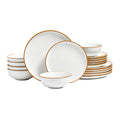 Ceramic Dinnerware Set 18 Piece White Service for 6 Plates Bowls