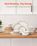 32 Piece Dinnerware Set Ceramic Plates Bowls Service for 8 White