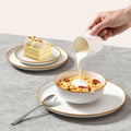 32 Piece Dinnerware Set Ceramic Plates Bowls Service for 8 White