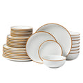 32 Piece Dinnerware Set Ceramic Plates Bowls Service for 8 White