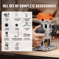 Wood Router 1.25HP 800W Plunge Fixed Base 30000RPM 6 Speed