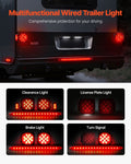 Trailer LED Tail Lights Kit Stop Brake Turn License Plate Waterproof