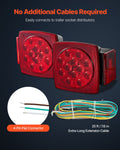 Trailer LED Tail Lights Kit Stop Brake Turn License Plate Waterproof
