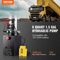 6 Quart Hydraulic Power Unit 12V Dump Trailer Pump 3200 PSI