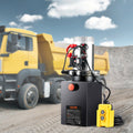 12V Hydraulic Pump 10 Quart Double Acting Dump Trailer 3200 PSI