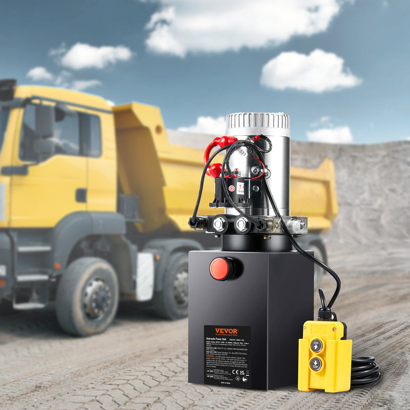 12V Hydraulic Pump 10 Quart Double Acting Dump Trailer 3200 PSI