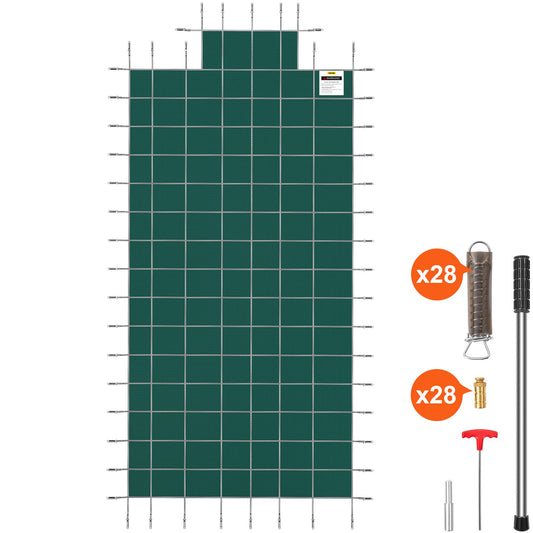 Giselle Pool Safety Cover 16x32ft Rectangle Inground Green Mesh