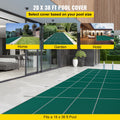 Safety Pool Cover 18x36ft Green Mesh Inground w/ End Steps
