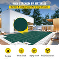 Safety Pool Cover 18x36ft Green Mesh Inground w/ End Steps