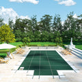 Safety Pool Cover 18x36ft Green Mesh Inground w/ End Steps