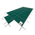 Safety Pool Cover 18x36ft Green Mesh Inground w/ End Steps