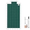 Artiss 20x40ft Rectangle Inground Pool Safety Cover Green Mesh Steps