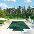 Artiss 20x40ft Rectangle Inground Pool Safety Cover Green Mesh Steps