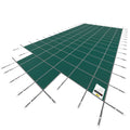 Artiss 20x40ft Rectangle Inground Pool Safety Cover Green Mesh Steps
