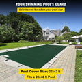 Artiss 20x40ft Rectangle Inground Pool Safety Cover Green Mesh Solid