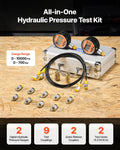 Digital Hydraulic Pressure Test Kit 700 Bar 2 Gauges 9 Couplings