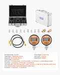 Digital Hydraulic Pressure Test Kit 700 Bar 2 Gauges 9 Couplings