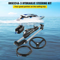 Hydraulic Boat Steering Kit 300HP Helm Pump Cylinder Wheel 24ft