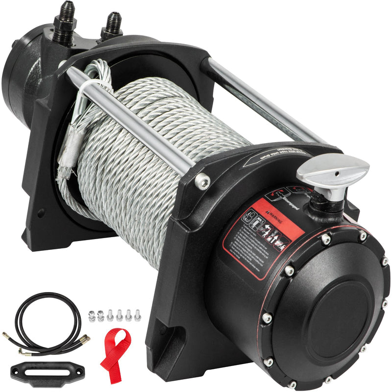 Hydraulic Winch 4535kg 24m Steel Cable Mechanical Lock